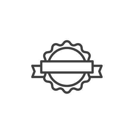 Warranty badge line iconのイラスト素材