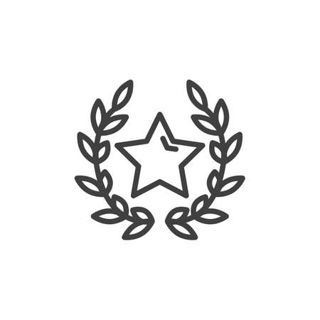 Trophy wreath line iconのイラスト素材