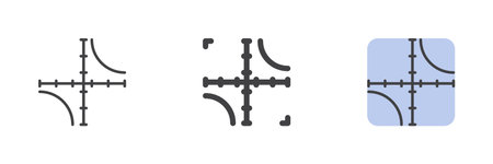 Hyperbola, axis iconのイラスト素材