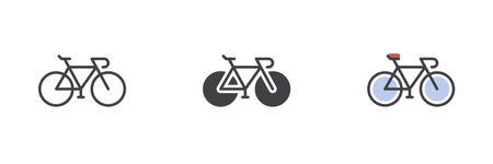 Bicycle different style icon setのイラスト素材
