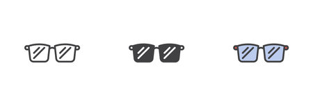 Sunglasses different style icon setのイラスト素材