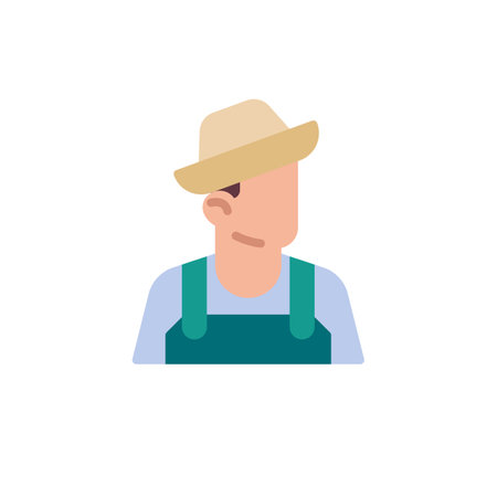 Farmer avatar flat iconのイラスト素材