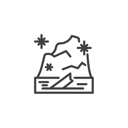 Floating iceberg line iconのイラスト素材
