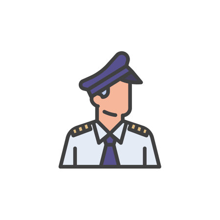 Pilot avatar filled outline iconのイラスト素材