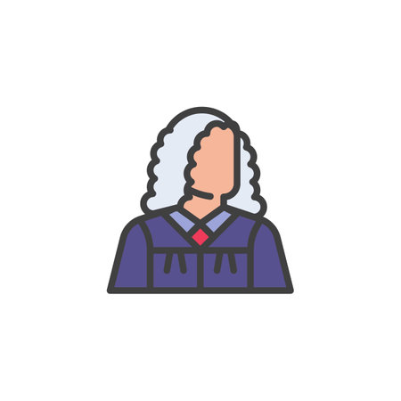 Judge avatar filled outline iconのイラスト素材