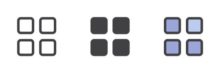 Menu button different style icon set