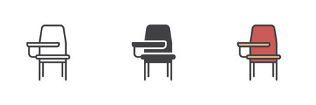 Desk Chair different style icon setのイラスト素材