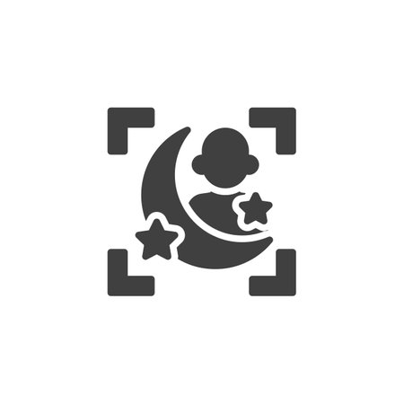 Night portrait mode vector iconのイラスト素材