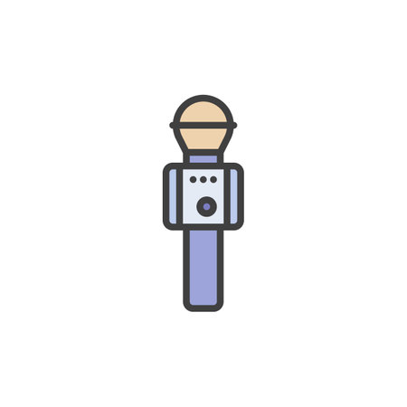 Karaoke microphone filled outline iconのイラスト素材