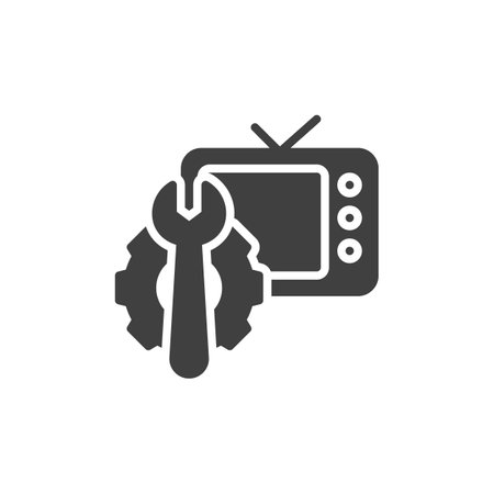 TV repair vector iconのイラスト素材