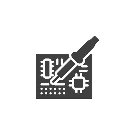 Circuit board soldering vector iconのイラスト素材