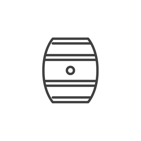 Wine barrel line iconのイラスト素材