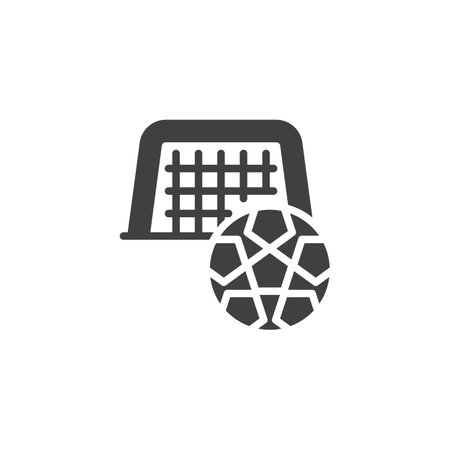 Football goal and ball vector iconのイラスト素材