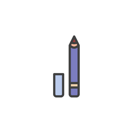 Eyeliner pencil filled outline iconのイラスト素材