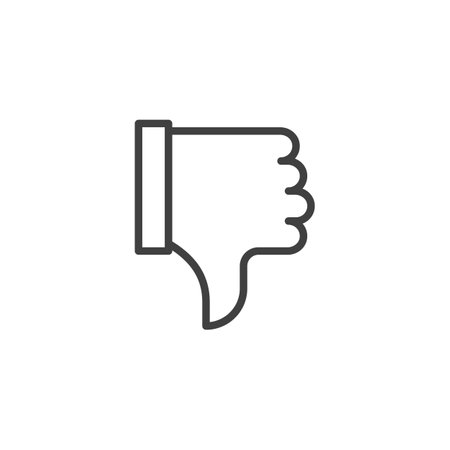 Dislike gesture line iconのイラスト素材