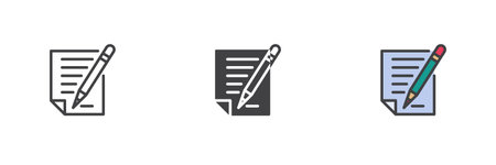 Edit document different style icon setのイラスト素材