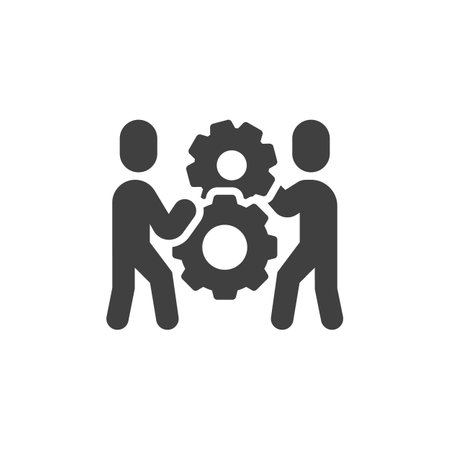 Collaboration, teamwork vector iconのイラスト素材