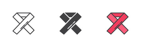 Awareness ribbon different style icon set