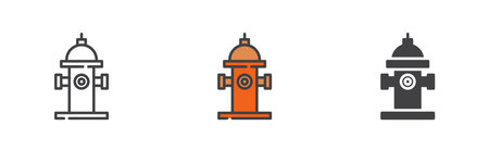Fire hydrant different style icon setのイラスト素材
