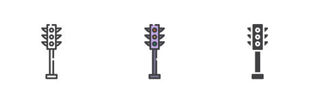 Traffic Light different style icon setのイラスト素材
