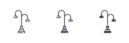 Street light different style icon set.のイラスト素材