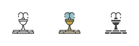 Park fountain different style icon setのイラスト素材