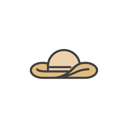 Pamela hat filled outline iconのイラスト素材