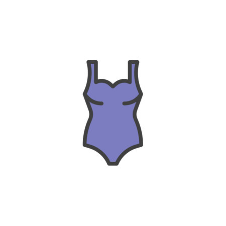 Female swimsuit filled outline iconのイラスト素材