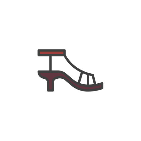 Heeled sandals filled outline iconのイラスト素材