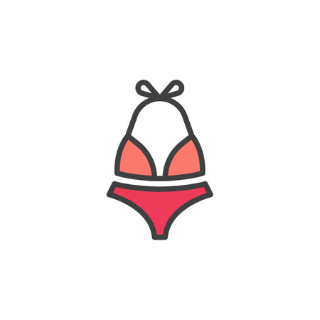 Bikini swimwear filled outline iconのイラスト素材