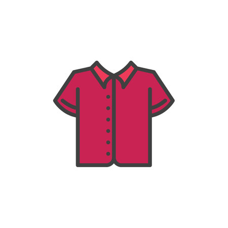 Short sleeve shirt filled outline iconのイラスト素材