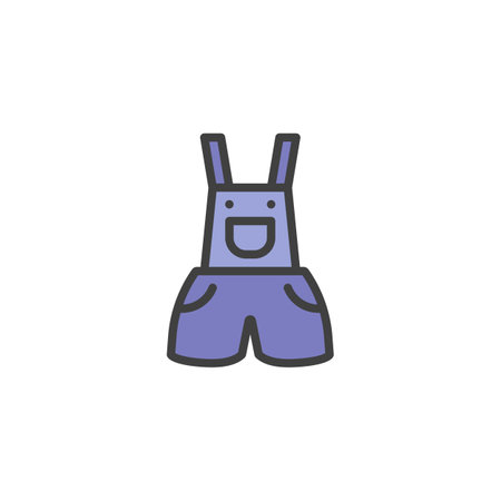 Summer overall filled outline iconのイラスト素材