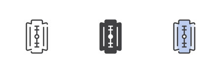 Razor blade different style icon setのイラスト素材