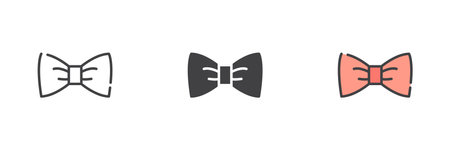 Bow tie different style icon setのイラスト素材