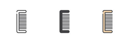 Hair comb different style icon setのイラスト素材