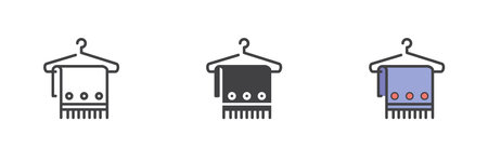 Towel hanger different style icon setのイラスト素材