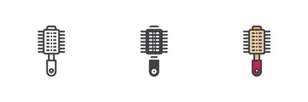 Comb brush different style icon setのイラスト素材