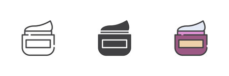 Cosmetics cream jar different style icon setのイラスト素材