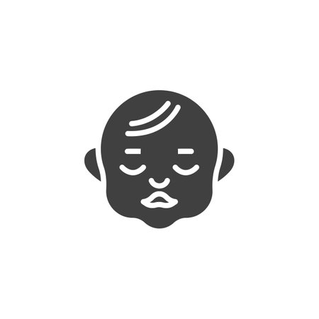 Sleeping baby face vector iconのイラスト素材