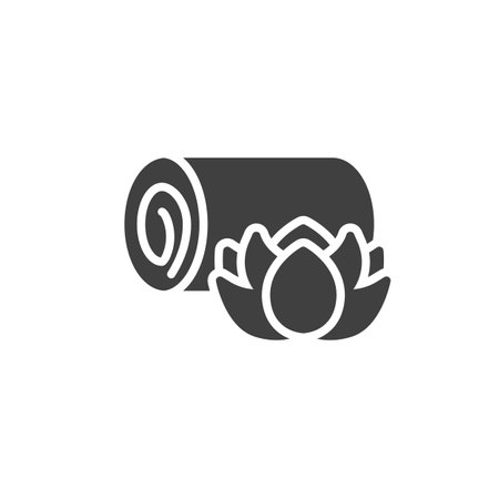 Rolled towel and flower vector iconのイラスト素材