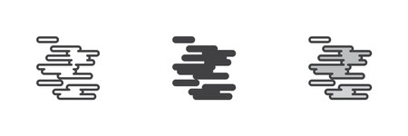 Fog cloud different style icon setのイラスト素材