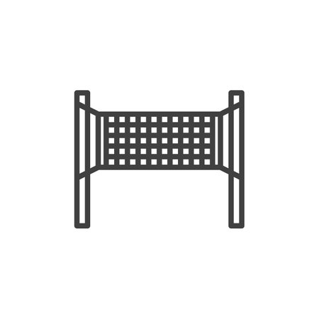 Volleyball net line iconのイラスト素材