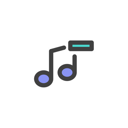 delete song filled outline iconのイラスト素材
