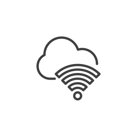 Wifi cloud line iconのイラスト素材