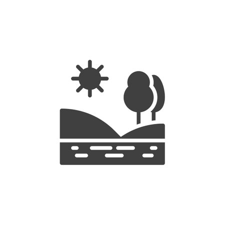 Nature landscape vector iconのイラスト素材