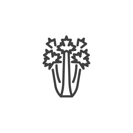 Celery leaf line iconのイラスト素材