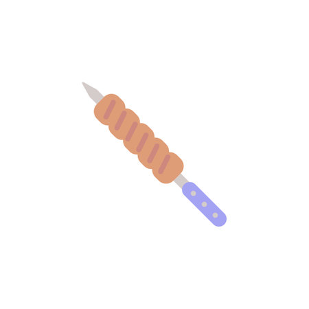 Shish kebab on skewer flat iconのイラスト素材