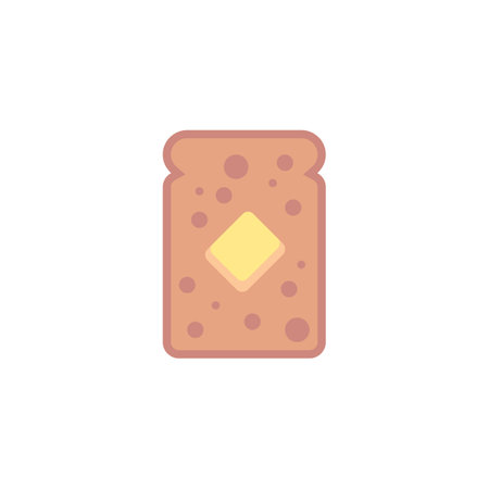 Toast and butter flat iconのイラスト素材