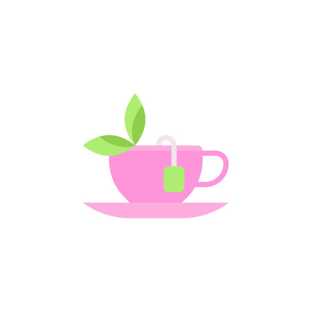 Herbal tea cup flat iconのイラスト素材