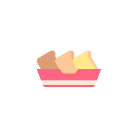 Chicken nuggets box flat iconのイラスト素材
